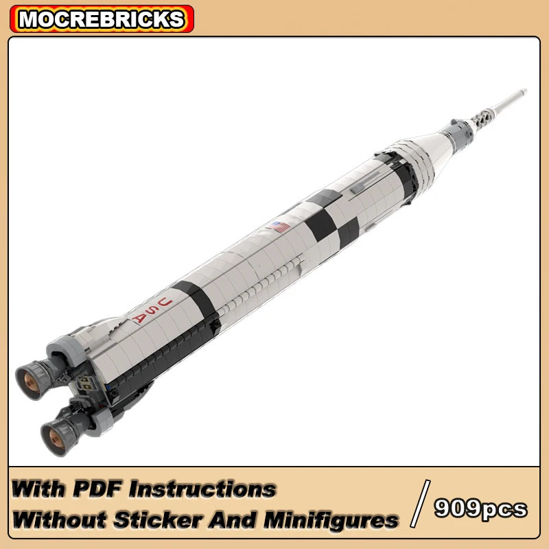 

MOC Space Transport Rocket Saturn 2F Tracks Launch Vehicle High-tech Building Block Model Technology Toys Sets Kid's Bricks Gift