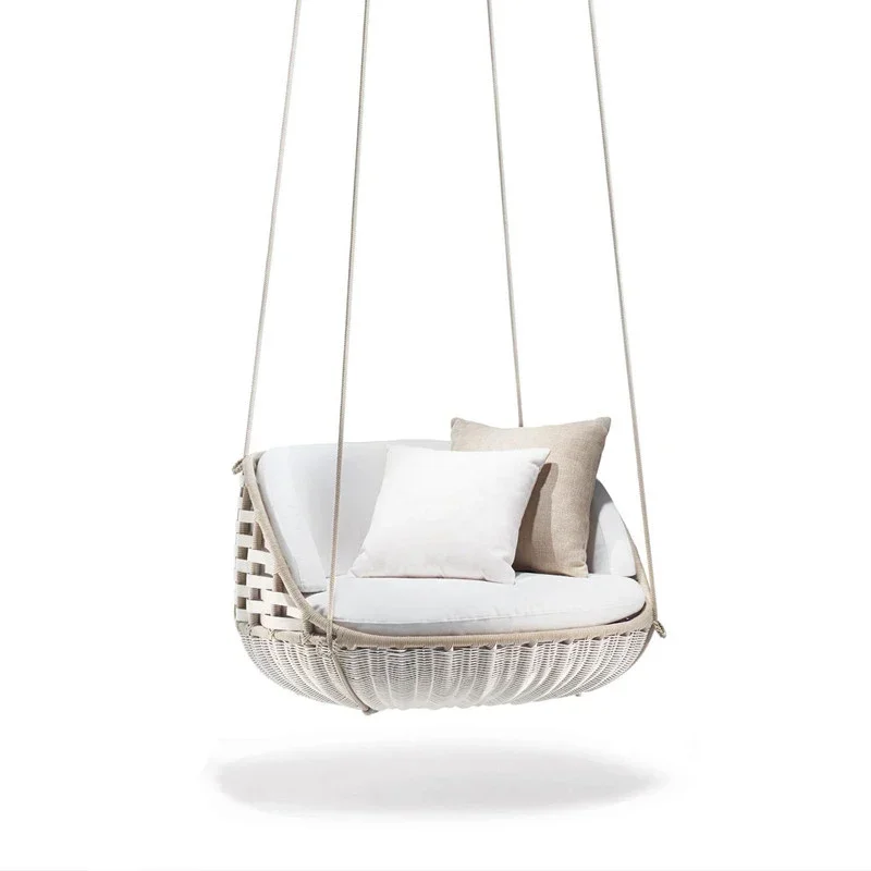 Outdoor rattan hanging basket leisure rocking chair pastoral double swing bed villa open-air residential bird's nest sofa