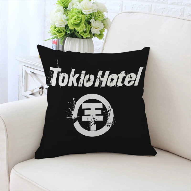 

45x45cm custom pillowcase T-Tokio hotel double-sided printed sofa cushion cover chair waist cushion bedside cushion fan gift