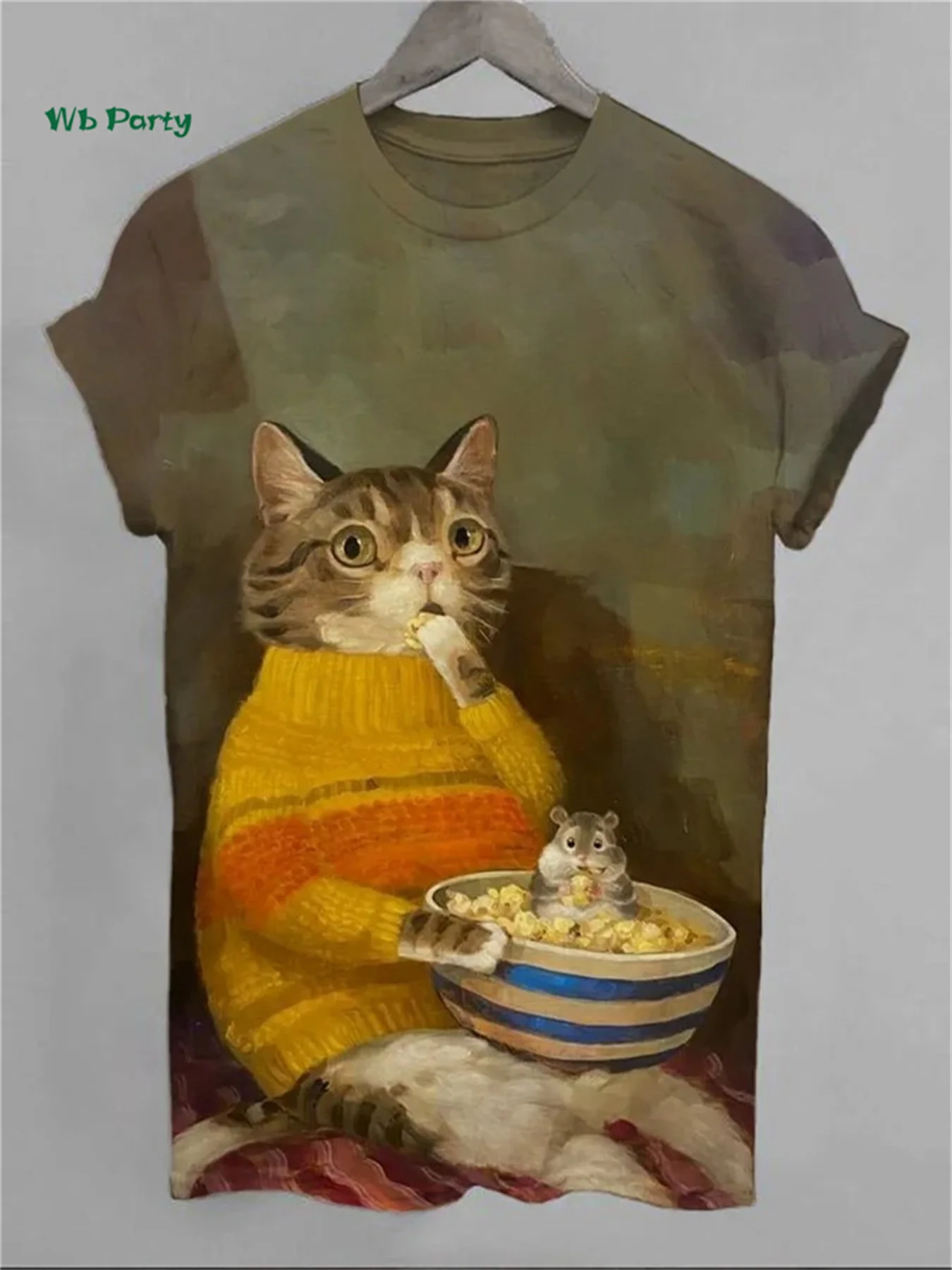 Cat Pattern Men's T-Shirt 3D Print Funny Animal Short Sleeve T-Shirt Oversized Tops Summer Daily Outdoor Casual Men's Clothing image 4