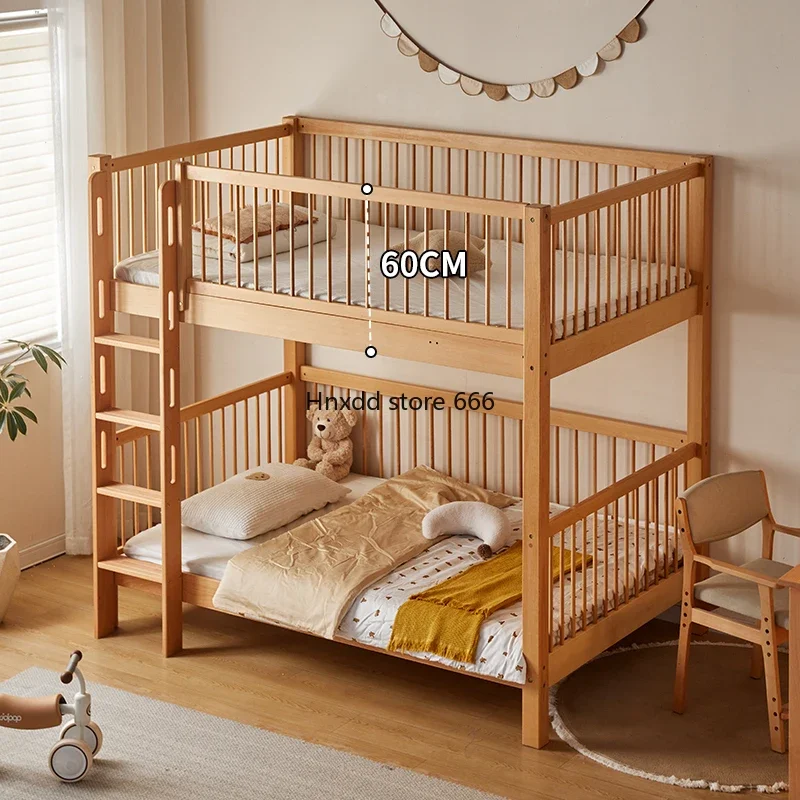 Cama de madeira maciça para crianças e mãe, superior e inferior, alta e baixa