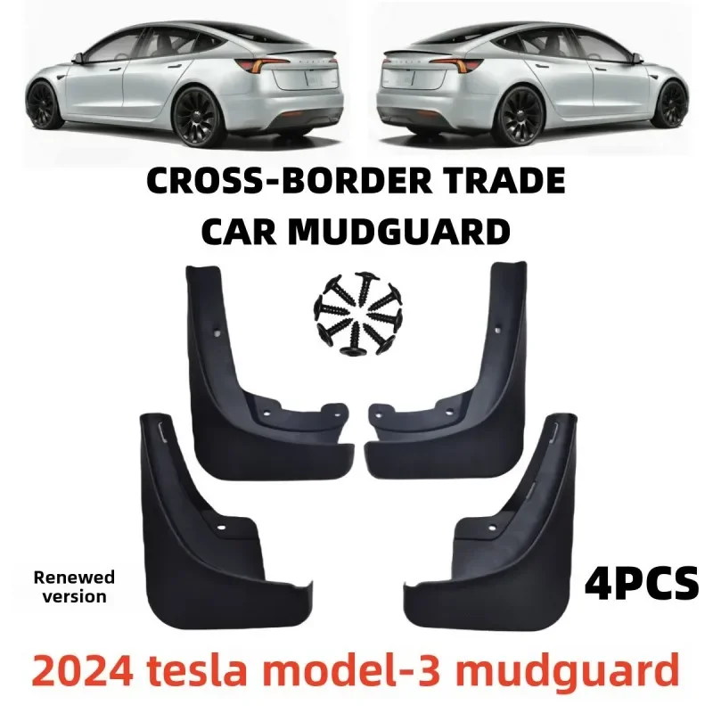 Für Tesla Model 3 Highland 2024 2025 2026 1 Set/4 Stück Auto-Schmutzfänger Vordere und Hintere Radabdeckungen Spritzschutz Kotflügel-Zubehör