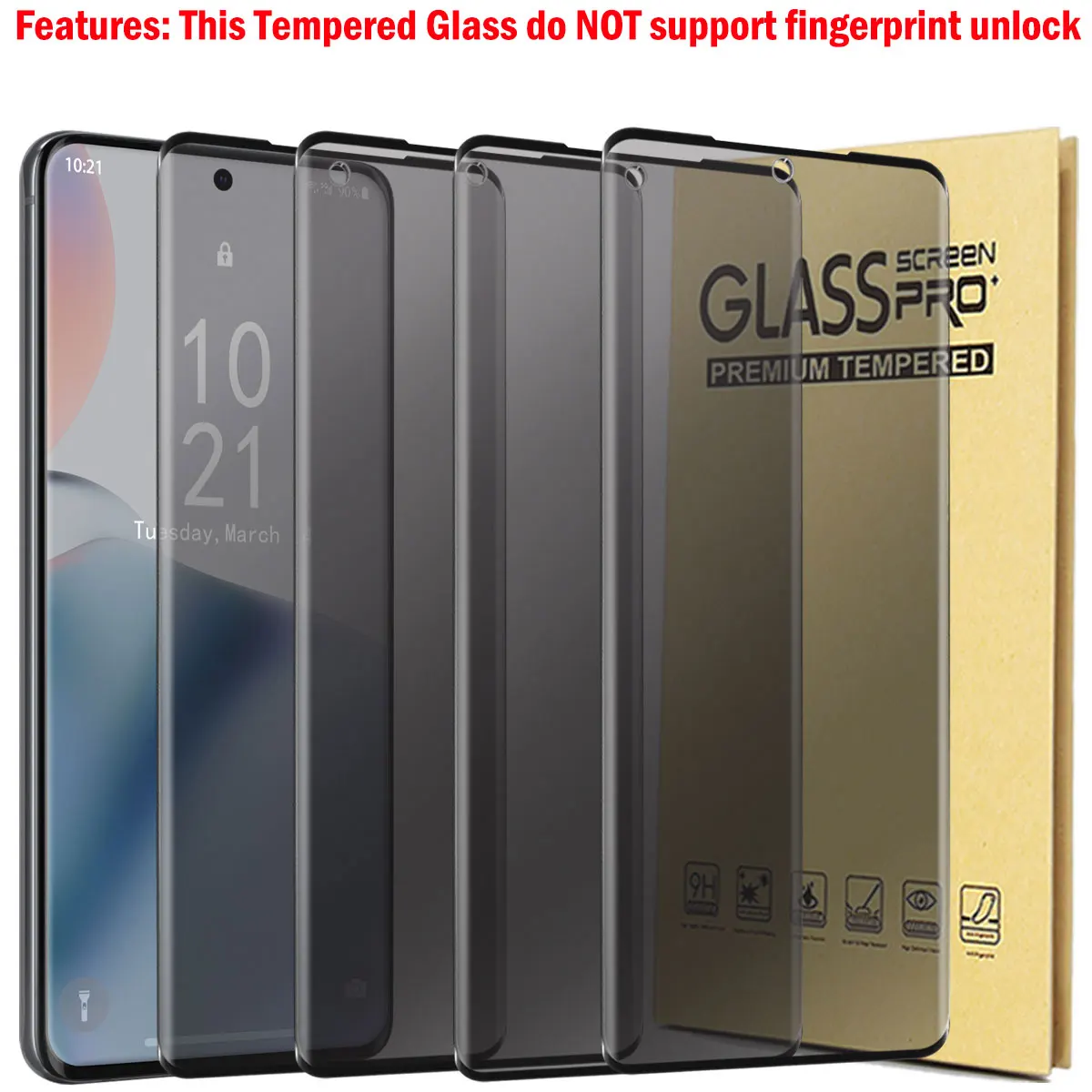 

4-Pack For Samsung Galaxy S20/S20 Plus/S20 +/S20 Ultra/S20 FE 5G Case Friendly Anti Spy Privacy Tempered Glass Screen Protectors