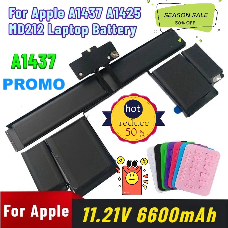 

11,21 В 6600 мАч для ноутбука Apple A1437 A1425 MD212