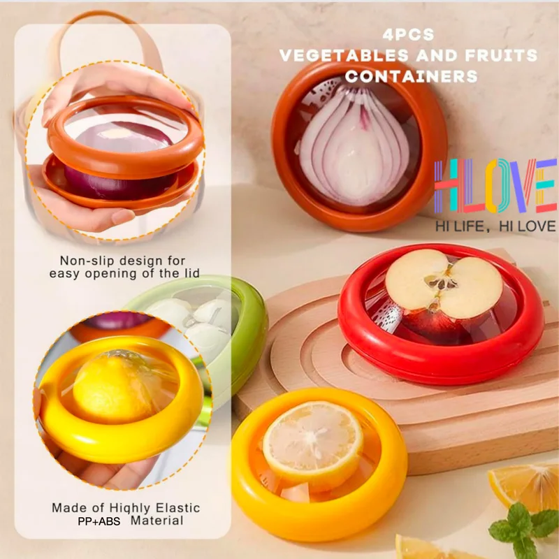 2024 Food Fruit Vegetable Onion Lemon Saver Box Avocado Keeper Fresher Jars Tomato Storage Container Sealed Box Kitchen Gadget