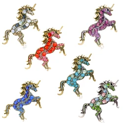 High Elegance Vintage Animal Brooch Shiny Crystal Unicorn Brooch Clothing Accessories Bag Pin Clasp Men Women Jewelry Gifts