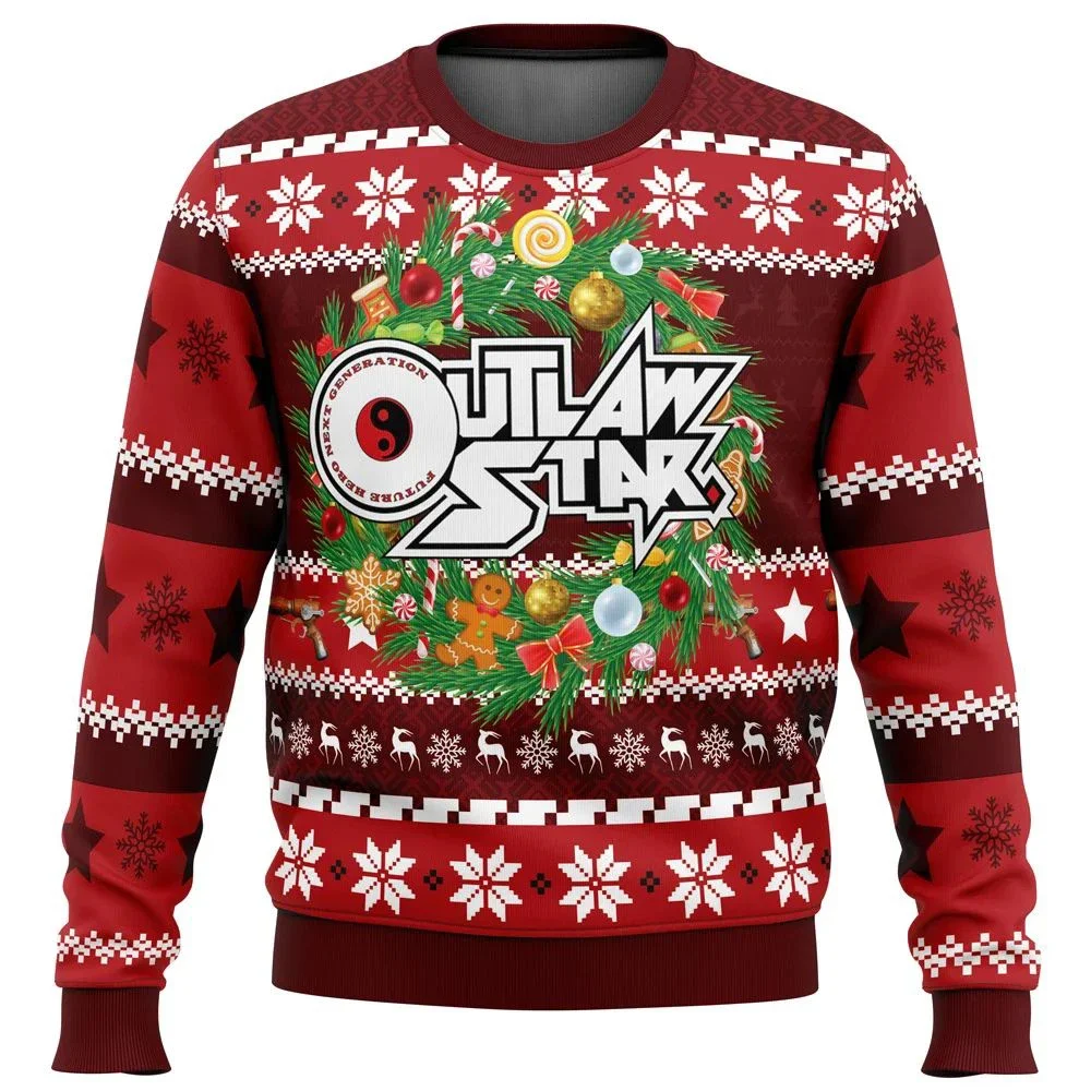 

Christmas Time Outlaw Star Ugly Christmas Sweater Gift Santa Claus Pullover Men 3D Sweatshirt And Top Autumn And Winter Clothi