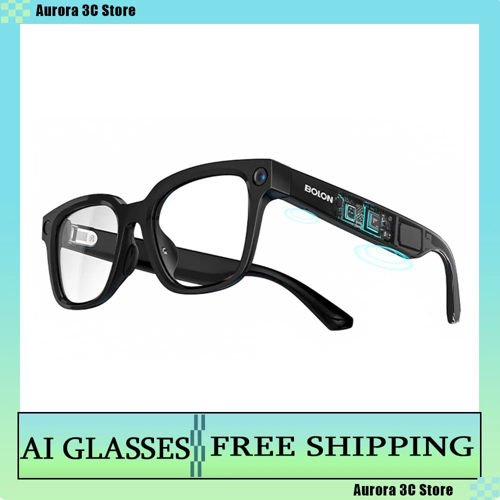

ROKID&BOLON AI Smart Glasses Lightweight Camera Voice Call Headphones Navigation Translation Sunglasses with Optical Lenses