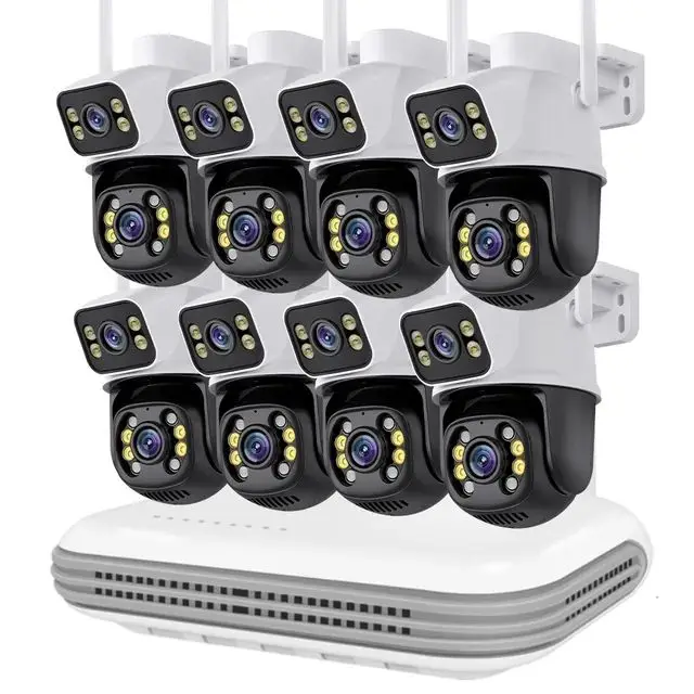 Icsee Xmeye 6MP 8CH wireless home security camera system Wifi Ptz network wireless Nvr Kit Home System cctv camera kit system