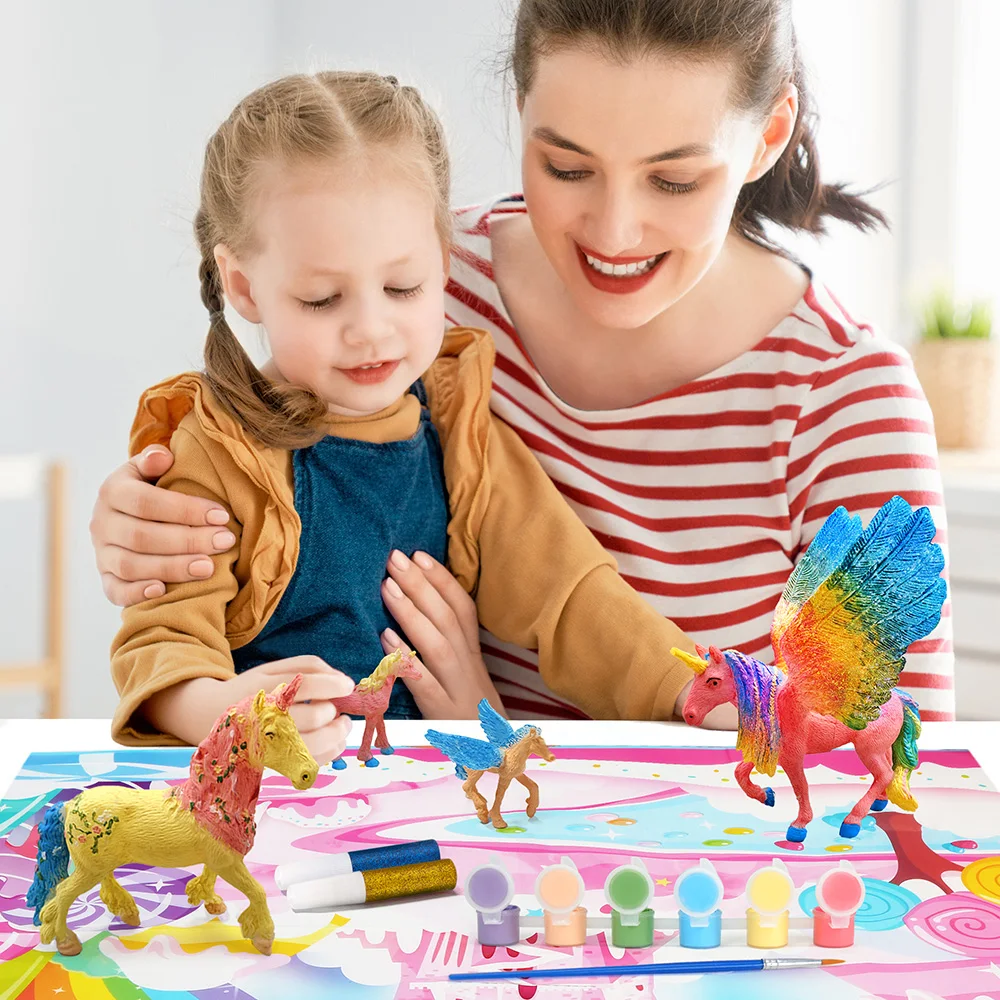 مجموعة أدوات الرسم على شكل وحيد القرن للأطفال، هدية لوحة يونيكورن متوهجة في الظلام للأطفال، لوازم الفنون والحرف اليدوية، مجموعة الرسم الإبداعي #6
