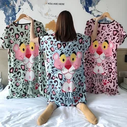 Multi-flower type summer plus fat plus size cute cartoon short-sleeve home nightdress fat MM loose home clothes