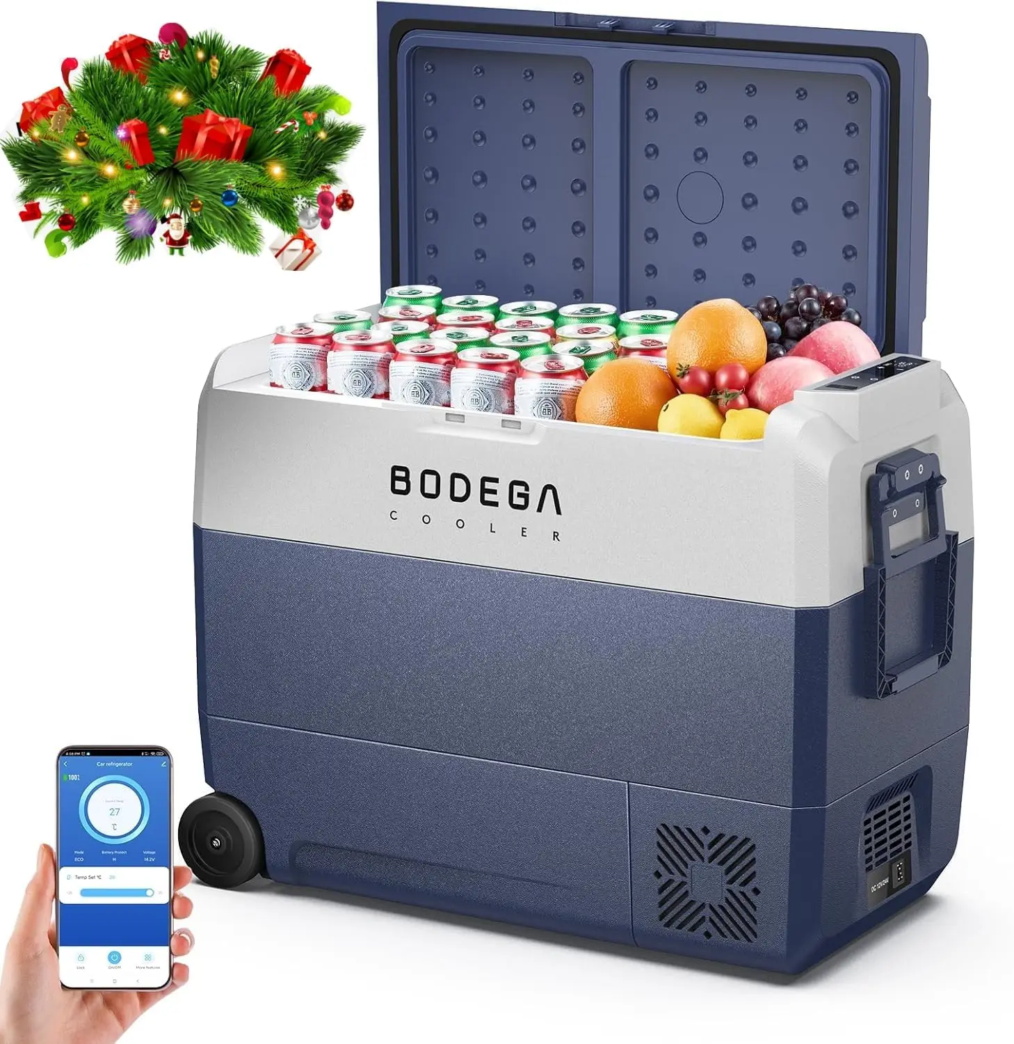 12 Volt Car Refrigerator,64 Quart Portable Car Freezer Fridge WiFi APP Control,(60L) -4℉-68℉ Electric Cooler 12/24V