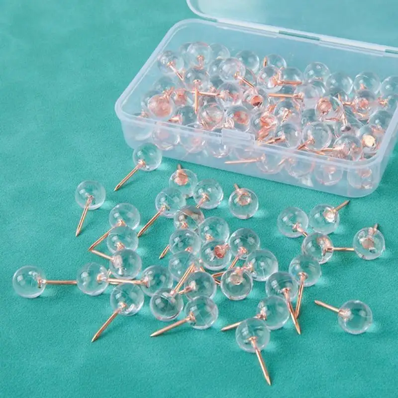 50/100pcs i-shape push pins pins ball-shape pushpin map pin สำหรับกระดานข่าวผนัง DIY photo pin เย็บผ้าสำหรับผ้าควิลท์ผ้า