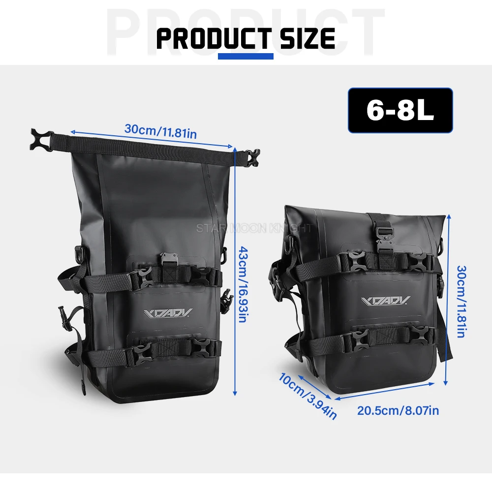 クラッシュバーバッグ防水オートバイバッグユニバーサルバックパック 6-8L バンパーサイドサドルバッグ Voge DSX900 DS900X DS525X DSX525
