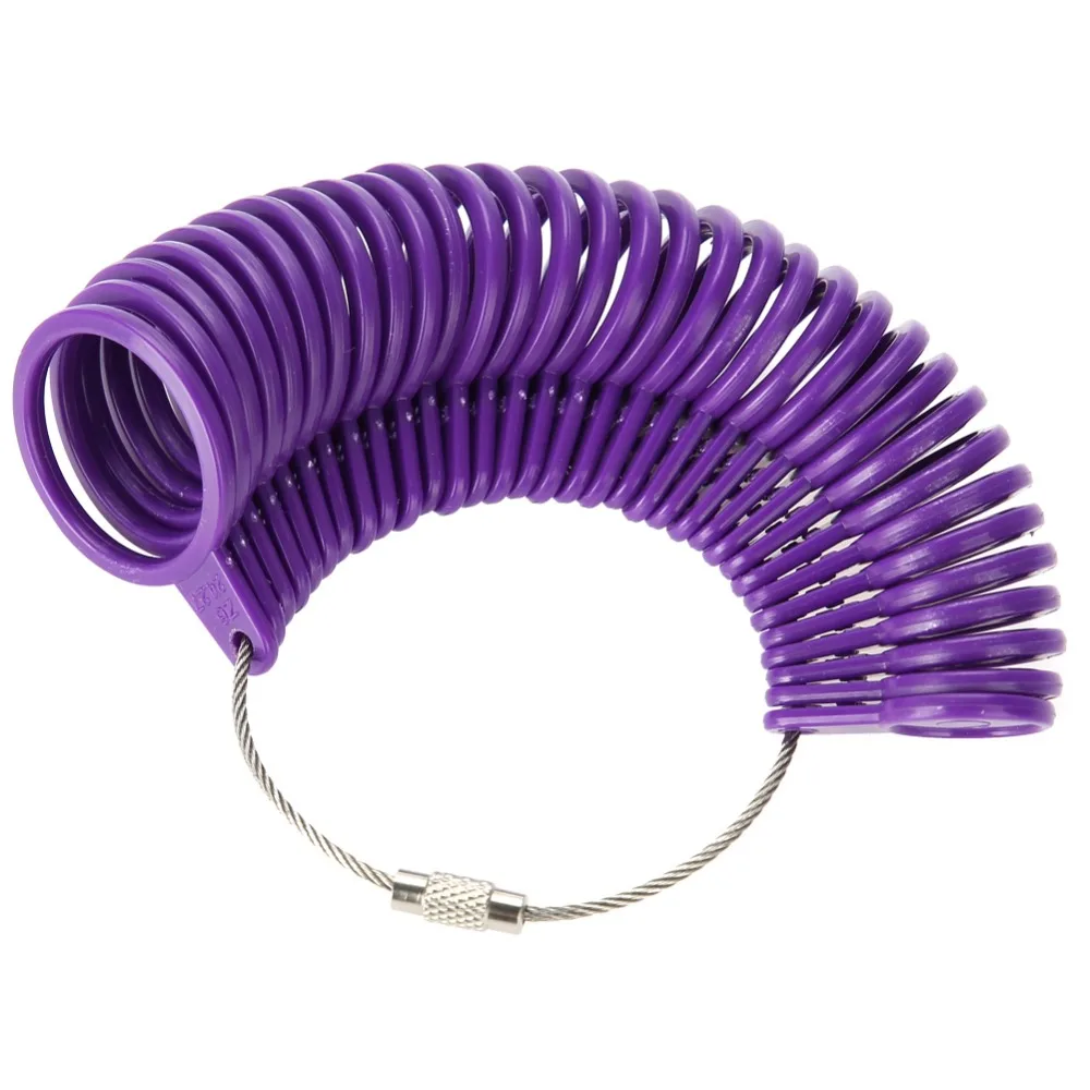 

Набор из 2-х многофункциональных пластиковых измерителей размера кольца 4-в-1 (размеры HK и UK) для легкого определения размера пальца