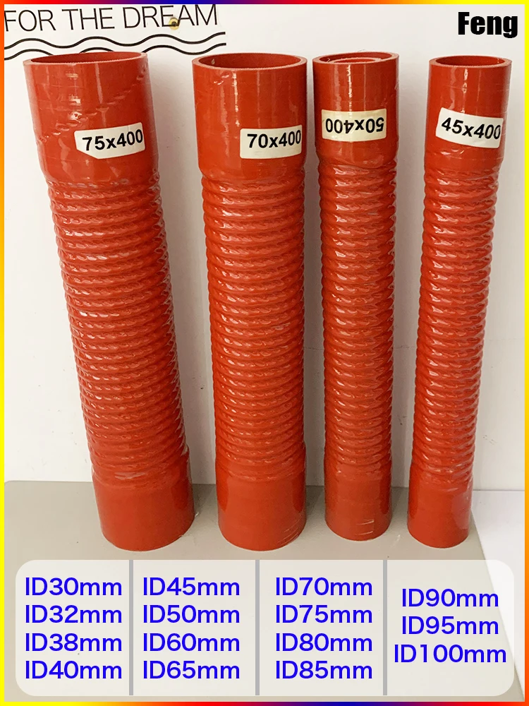 

Red Silicone Flexible Hose and 2 Clamps ID30-1000mm Length 400mm Air Intake Pipe Radiator Tube High Pressure Temperature R