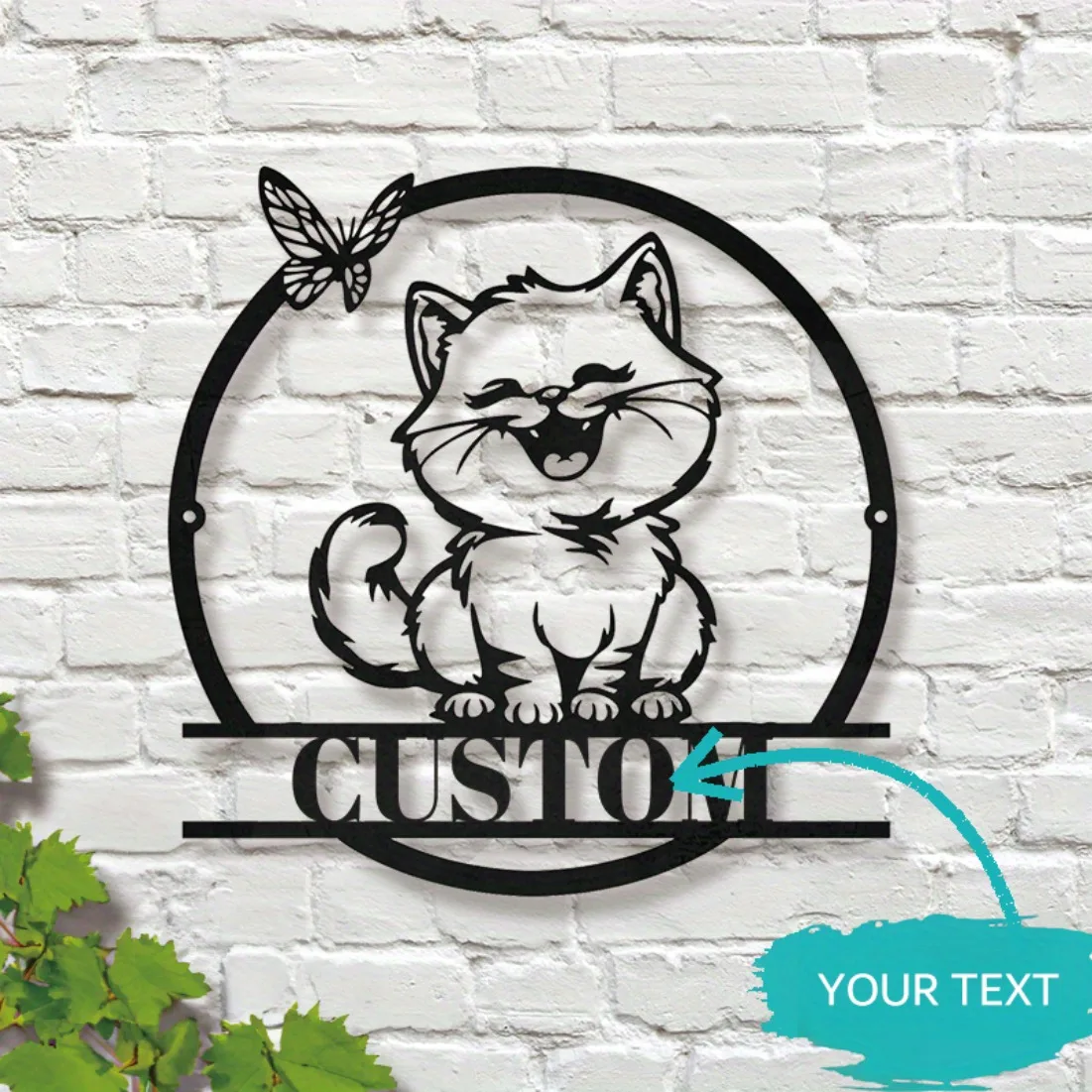 

Custom Cat Metal Wall Art for Lovers - Personalized Outdoor Rustproof Decor, Pure Metal Pet Theme Hanging, Yard Wall Decoration.