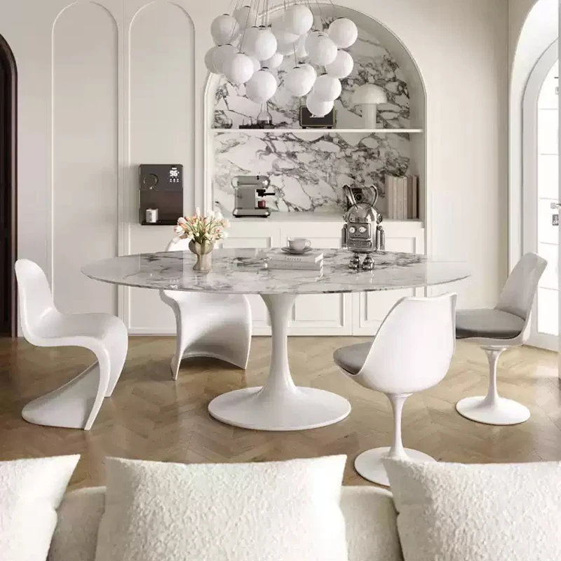 

6 Seat Dining Table New to Dining Room Furniture Modern Marble Oval Dining Table