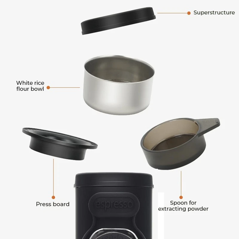 Macchina da caffè portatile Macchina per caffè espresso da viaggio all'aperto 2 in 1 Mini macchina per caffè a capsule a pressione manuale