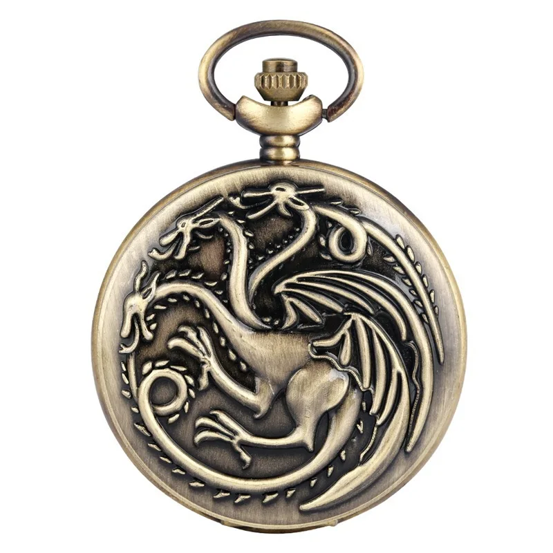 Three-headed Dragon Quartz Pocket Watch