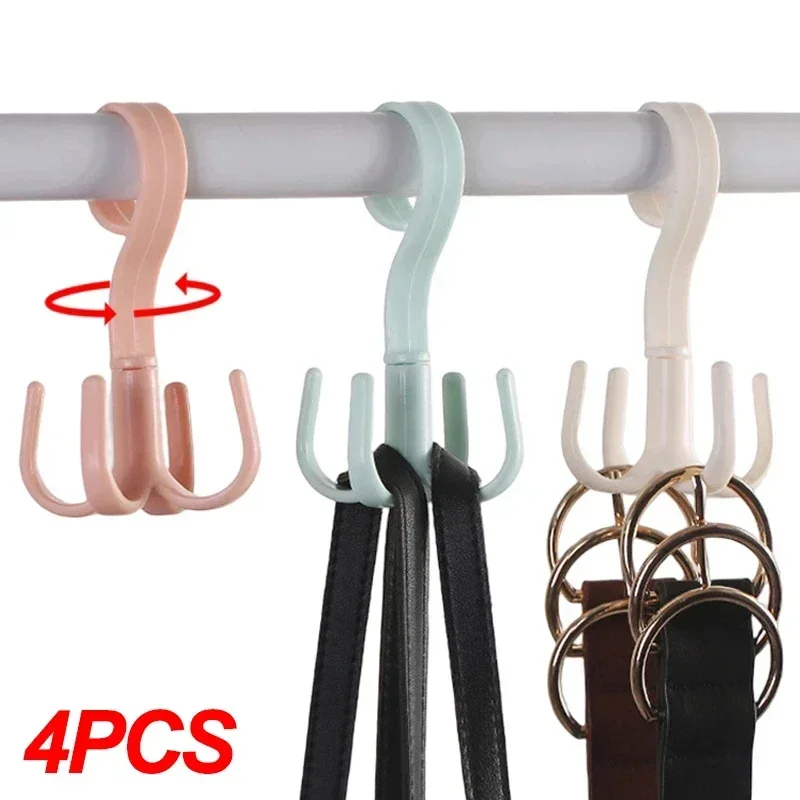 

1/2/4Pcs 306° Rotating Hanger Hooks Space Saving Wardrobe Organizer Clothes Rack Bag Shoes Scarf Hanger Closet Hanging Holder