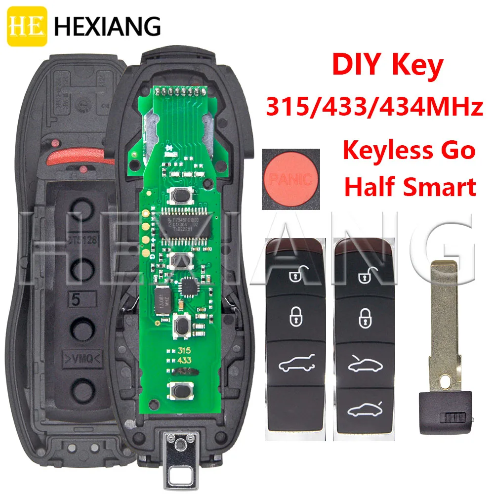 HE ID49 PCF7945P 315/433/434MHz 3/4/5 Button No Keyless/Keyless Go Car Remote Key DIY Parts For Porsche Panamera Cayenne Macan 