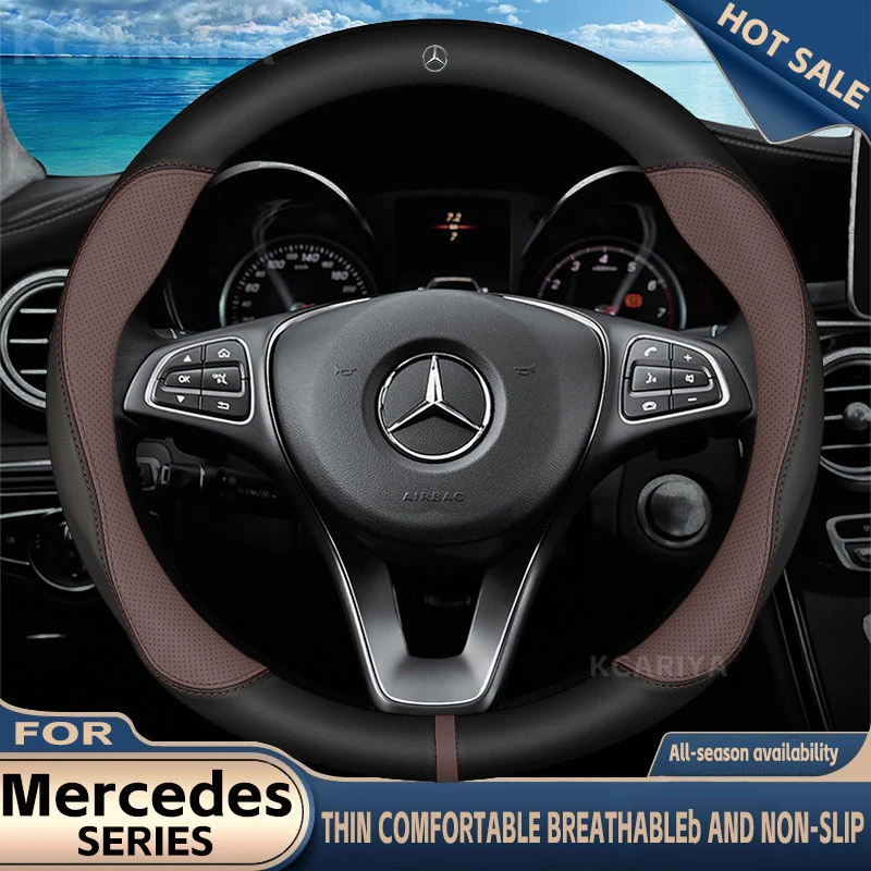 Car Steering Wheel Cover For Mercedes A B C E R V CLASS CLA GLC GLK ML SLK VITO W123 W124 W203 W204 W176 W177 W212 W213 W221 245