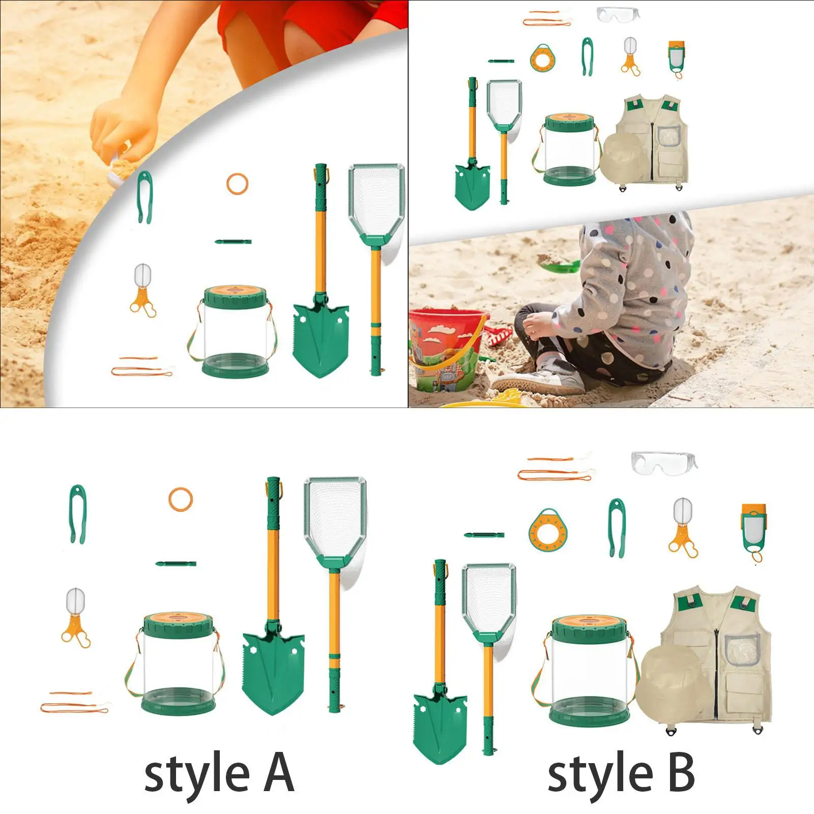 Conjunto de brinquedos de praia de verão para meninos e meninas, para caminhadas, camping, quintal, caminhadas ao ar livre, aniversário, 13 peças