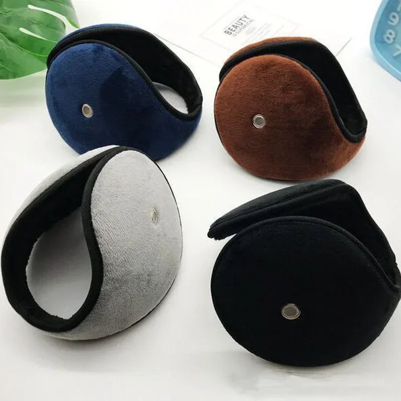 Men Winter Earmuffs with Earpiece Ear Cover Thicken Plush Warmer Outdoor Sport Music Earmuffs Soft Warm Protector Ear Mask