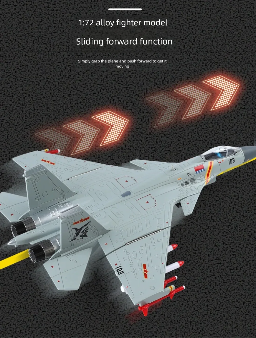 J-15 Fighter Jet Simulation 1/72 Scale Chinese Carrier-Based Military Alloy Aircraft Model Boys Toy Airplane Gift For Collection