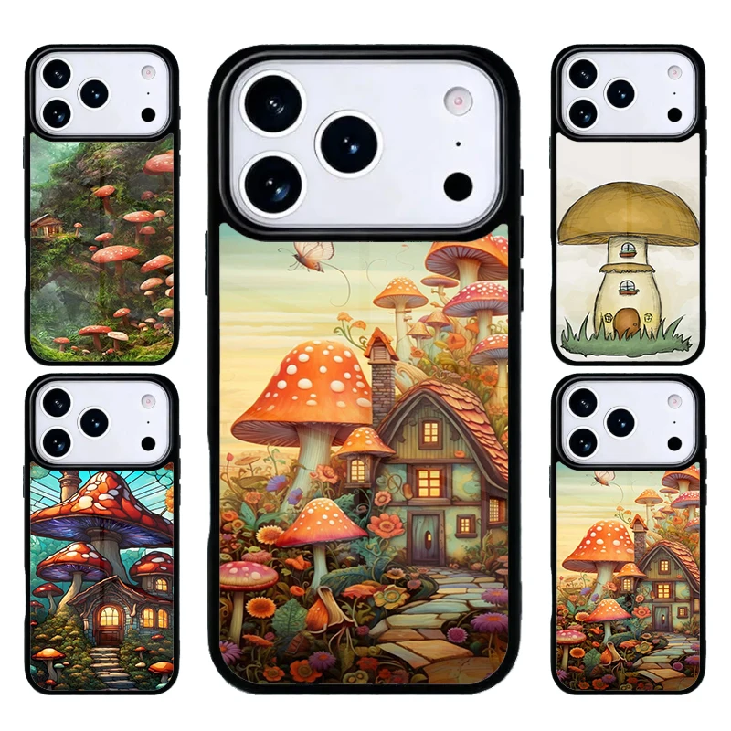 Mushroom House Phone Case For iPhone 17 Air 16 15 14 13 12 11 Pro Max Plus