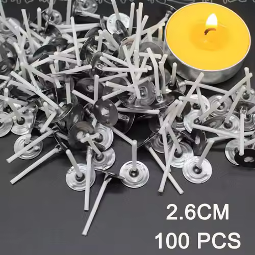 Smokeless Candle Wicks 2.6-20cm Pre-Waxed Cotton Core Wicks with Metal Sustainer Tabs DIY Handmade Candle Making Tools - Image 34