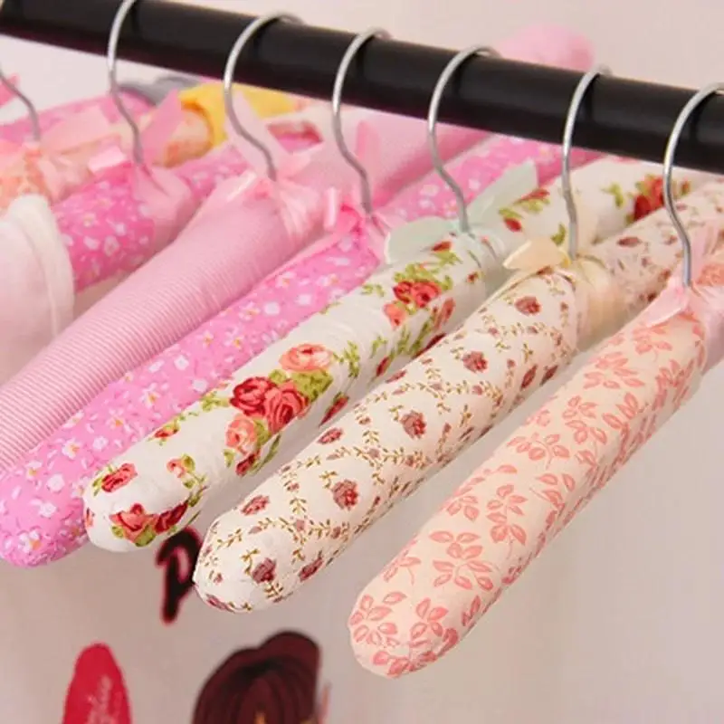 10PCS Exquisite Flower Decor Lothes Hangers Non-Slip Space Saving Dress Hanger Handy Drying Rack Coat Hanger Household Supplies