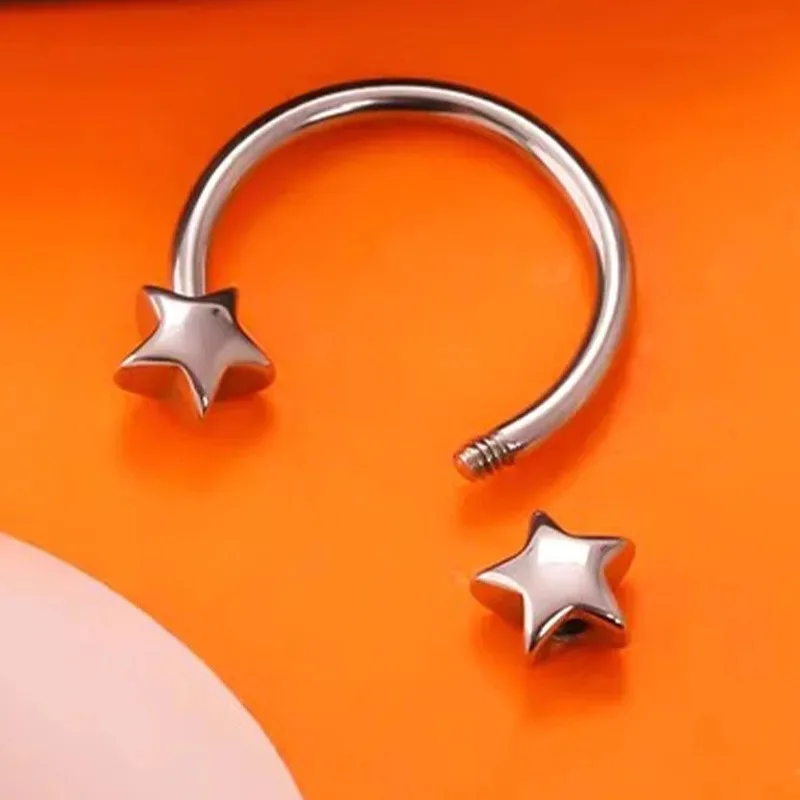 パンクステンレス鋼馬蹄鼻ピアス星型セプタム鼻リング女性のためのヴィンテージ Y2K 鼻孔ボディファッションジュエリー