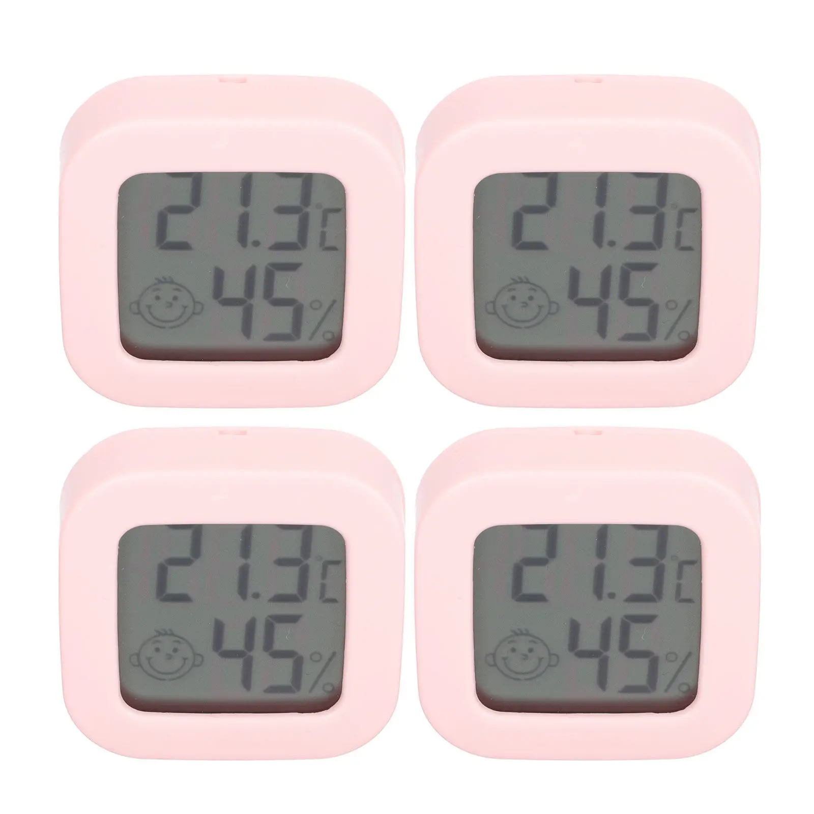 4Pcs Desktop Thermometer Hygrometer Digital Indoor Temperature Humidity Monitor for Home Office Room Table Wall Mount