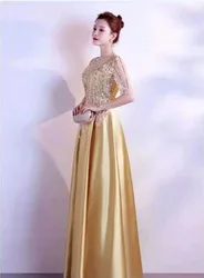 Autumn Women Sequins Long Satin Slip Dress Spaghetti Strap Party Dress Elegant Gold Silk Sexy Maxi Long Dress Club Wear New