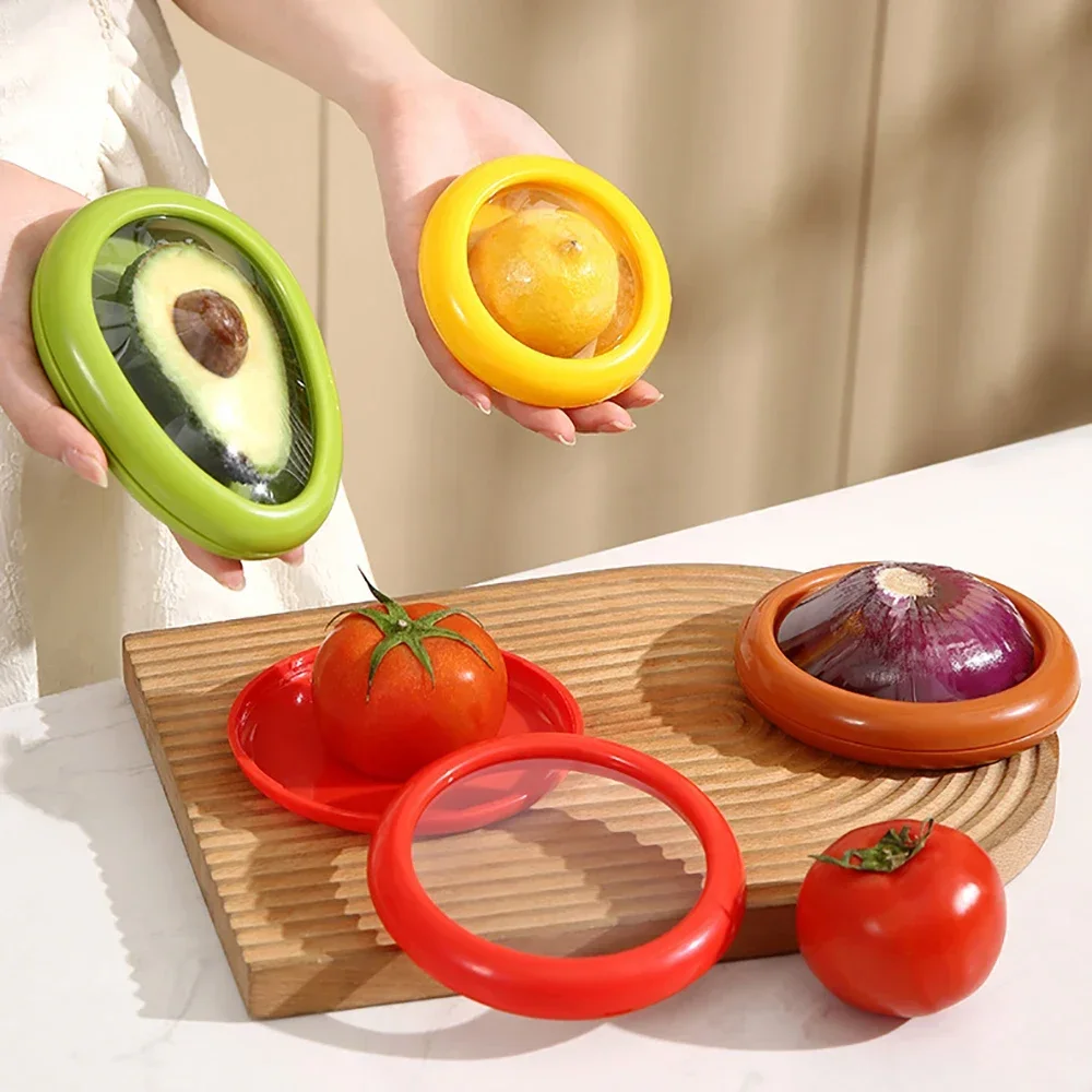 Fruit Fresh-keeping Cover Avocado Food Storage Box Vegetable Preservation Seal Cover Colored Kitchen Tools Kitchen Accessories