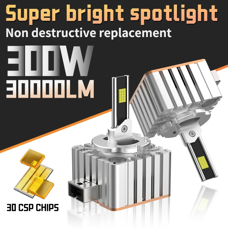 

D SERIES D1S D3S LED Headlights HID 300W D2S D2R D4S D4R D8S Car Light Turbo LED Canbus Auto Bulbs 1:1 Xenon 12V 24V Plug&Play