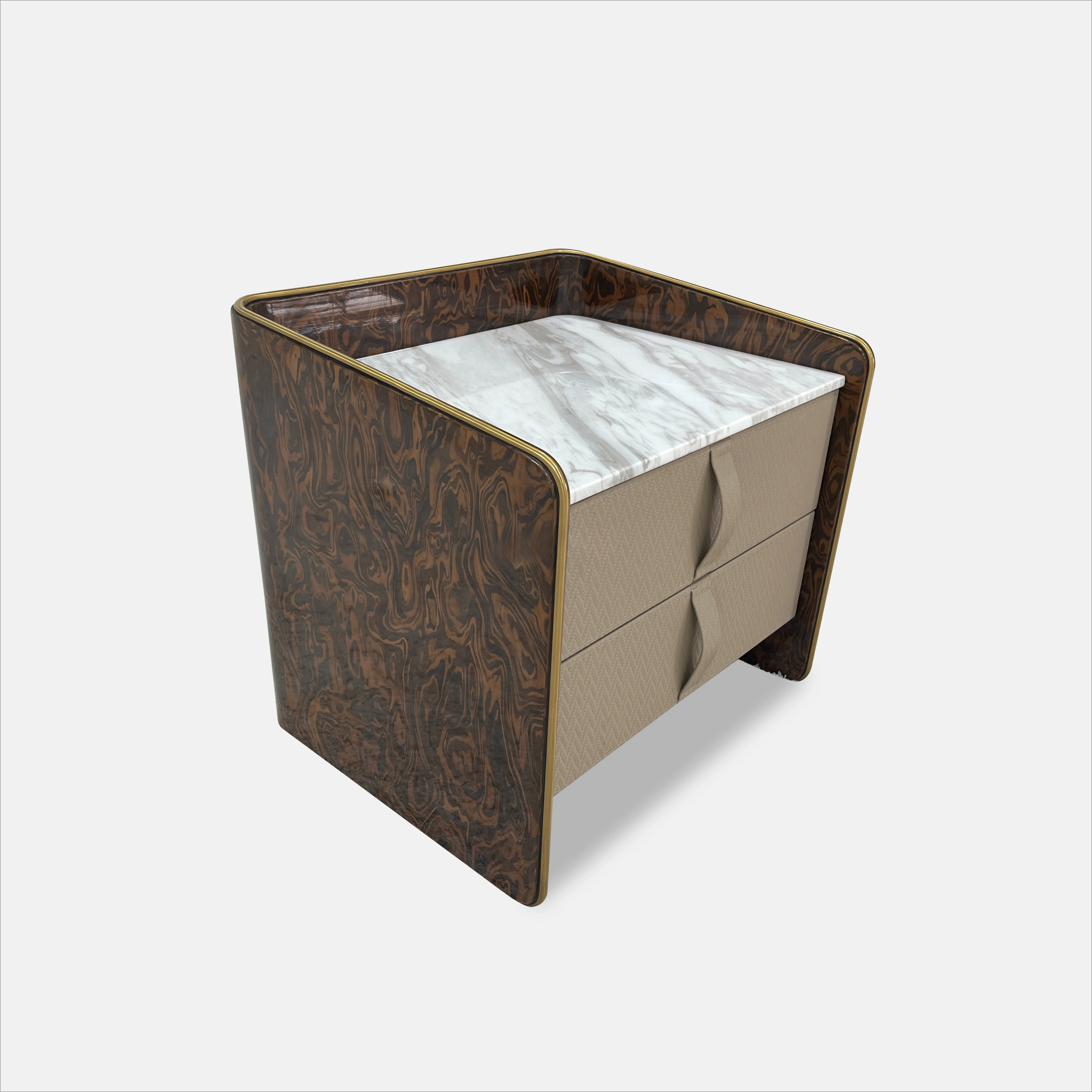 أثاث غرف النوم الفاخرة الحديثة، طاولات السرير الرخامية، طاولات السرير الجلدية