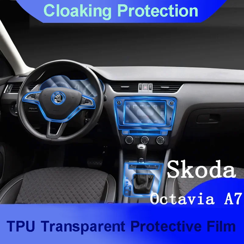 For Skoda Octavia A7 2019 Car GPS Navigation Protective Film LCD Screen TPU Protective Film Screen Protector Decoration Stickers