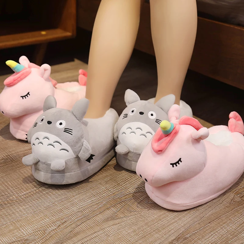 Pantoufles à talons d'animaux de dessin animé pour hommes et femmes, chaussures de maison en peluche, anti-ald, hiver, Nairobi, Orn, hamster, monstre, over, D37, cerf, 1 paire