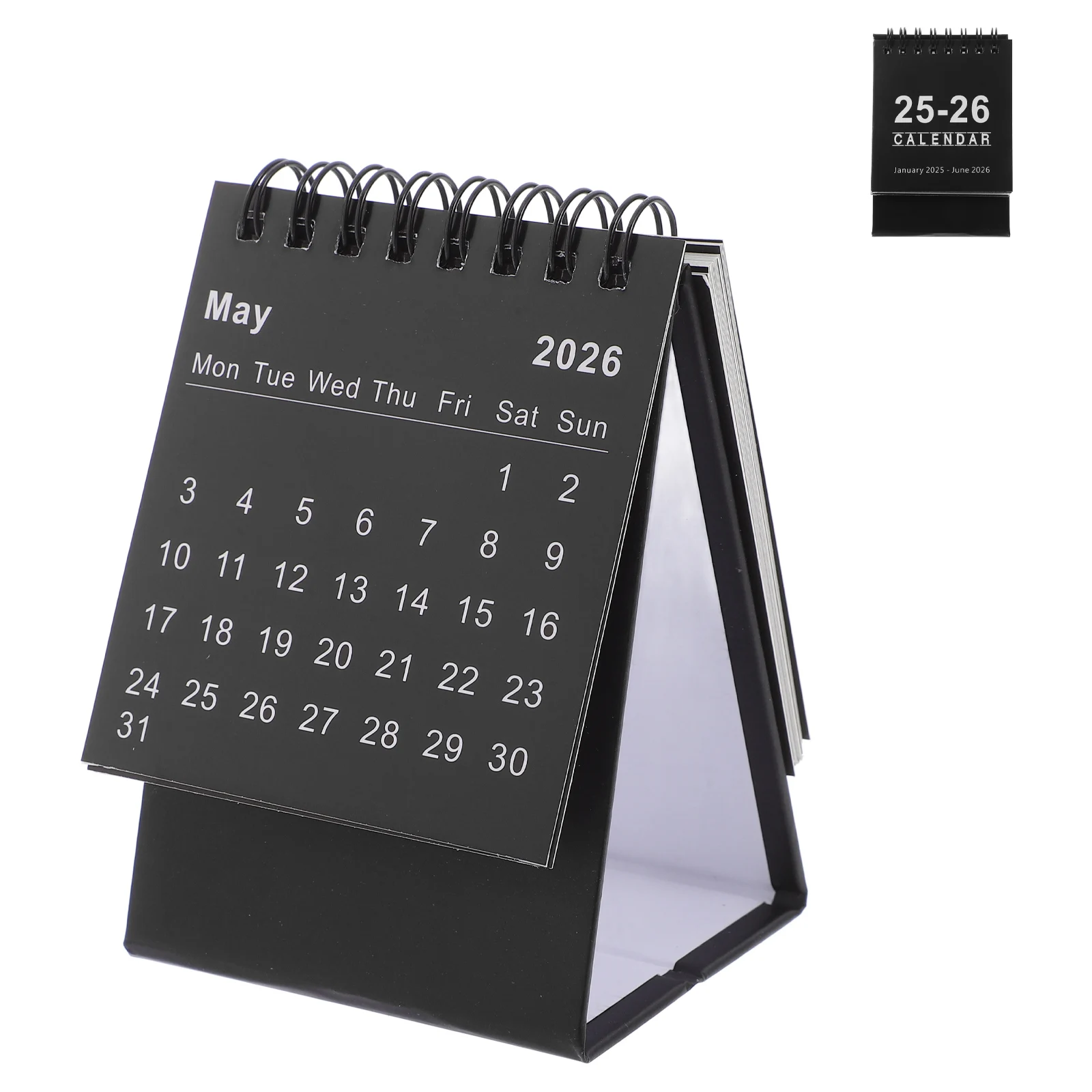 

2025 2026 Monthly Tabletop Calendar Notepad Calendar 2 Year Compact Paper Desktop Planner Flipping Stand Up