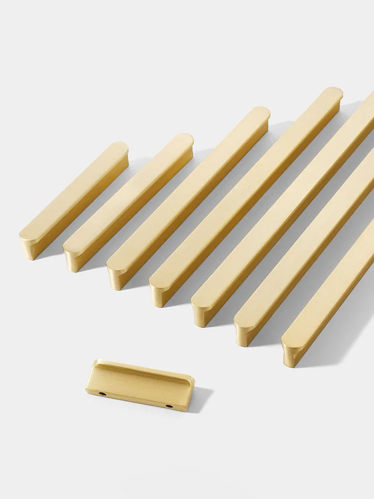 Wardrobe Handles Gold Brass Cabinet Pull Bar Handle 5cm-100cm Long Furniture Door Bar Handles