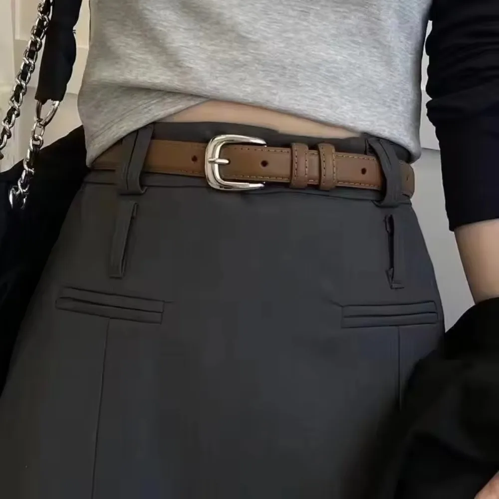 Soft Luxury Design Pin Buckle Belt Trendy Casual Thin Belt Versatile Women's Jeans Belts for Women