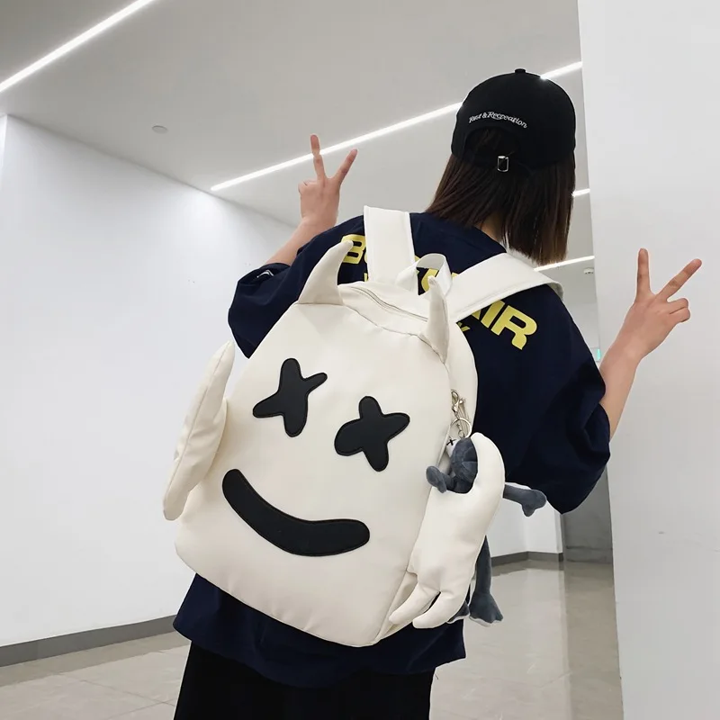 New Luxury Ghost Backpack Student Creative Hip Hop High Street Schoolbag Women MenTrend Large Capacity Shoulder Bag