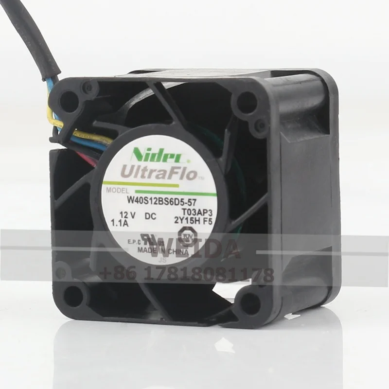40X40X28MM DC12V 1.1A Nidec 4CM Double ball bearing 4028 cooling fan power supply violent Four-wire W40S12BS6D5-57