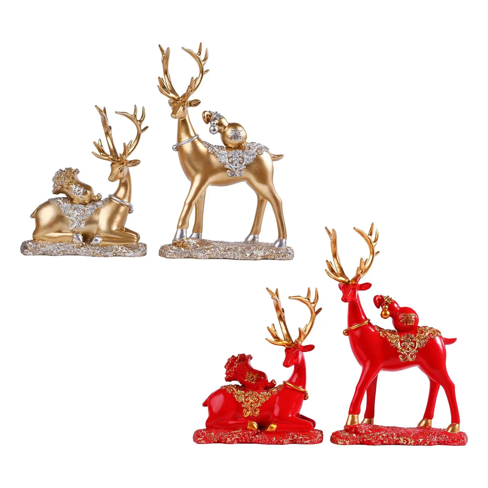 

Modern Reindeer Figurines Decoration Animal Resin Deer Statues for Table