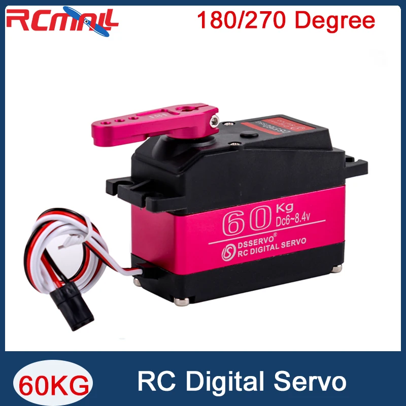 DS5160 Servo digitale ingranaggio in acciaio ad alta velocità programmabile 60KG 180/270 gradi 7,4 V impermeabile con servo braccio 18T per auto robot RC