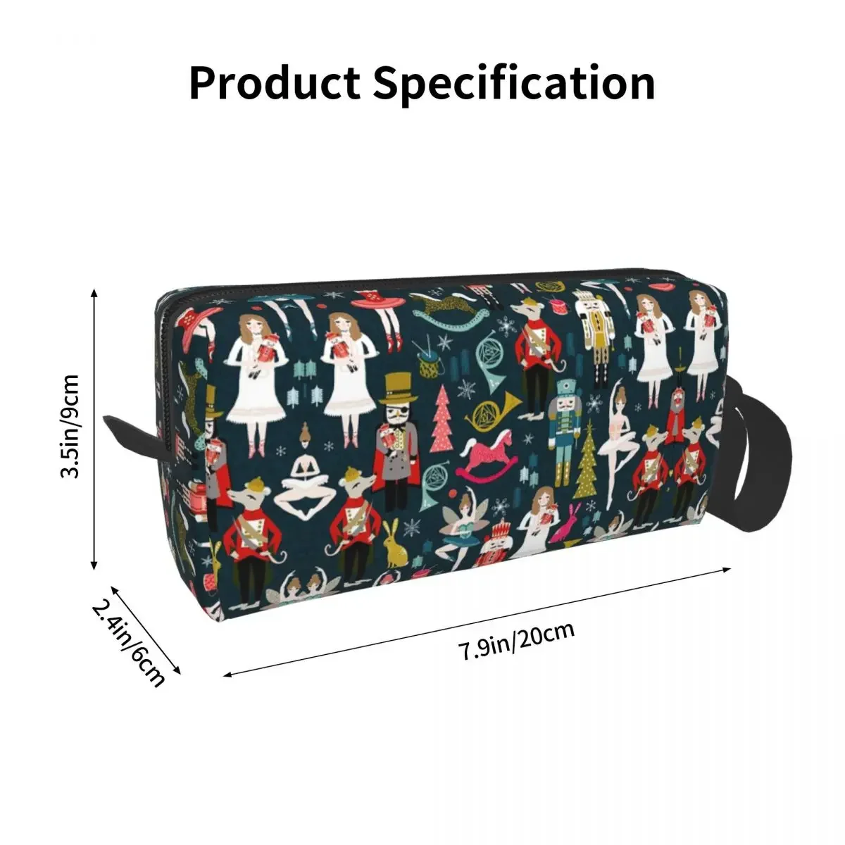 Nutcracker Ballet By Andrea Lauren Makeup Bag Cosmetic Storage Dopp Kit Toiletry Cosmetic Bag Women Beauty Travel Pencil Case