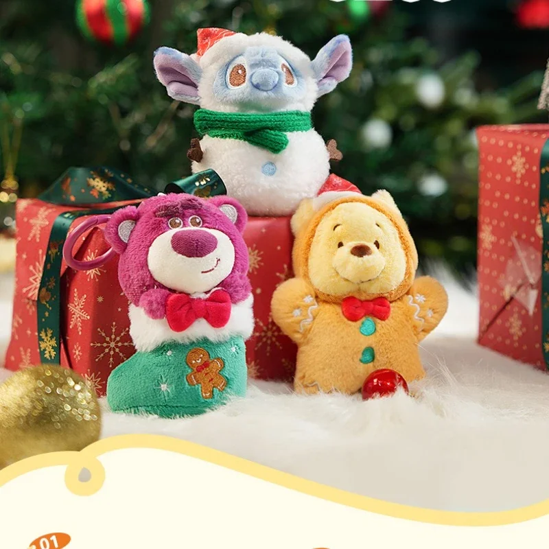 

Лидер продаж Диснея, клубничный медведь, Винни-Пух, Рождественский наряд, милая мультяшная плюшевая кукла, подвеска на рюкзак